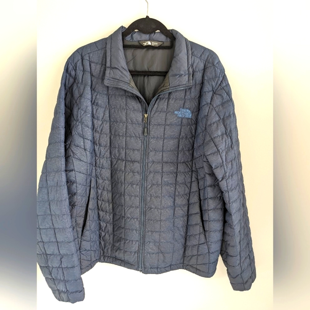 The North Face TNF Mens Blue Full Zip Down Puffer Jacket Size L